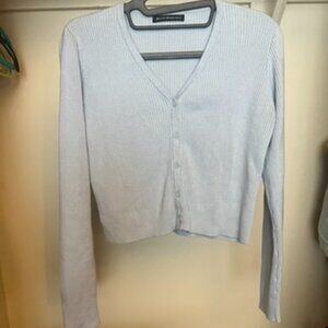 Brandy Melville Light Blue Ribbed Cardigan – One Size